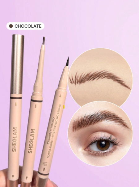 قلم حواجب 2 في 1 من Brows On Demand-قلم حواجب سائل مقاوم للماء بلون الشوكولاتة
